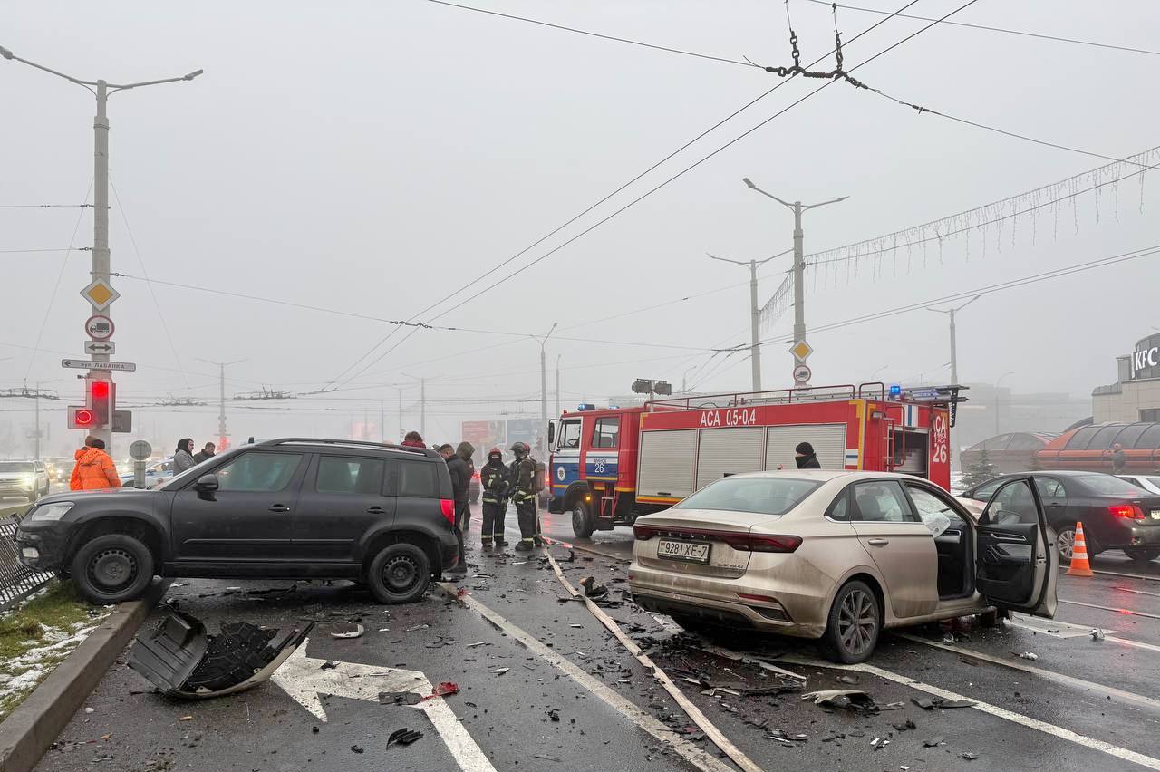 Массовое ДТП на улице Притыцкого в Минске