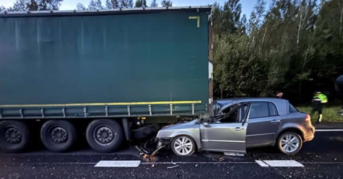 На полосе разгона трассы М-1 Renault въехал под фуру