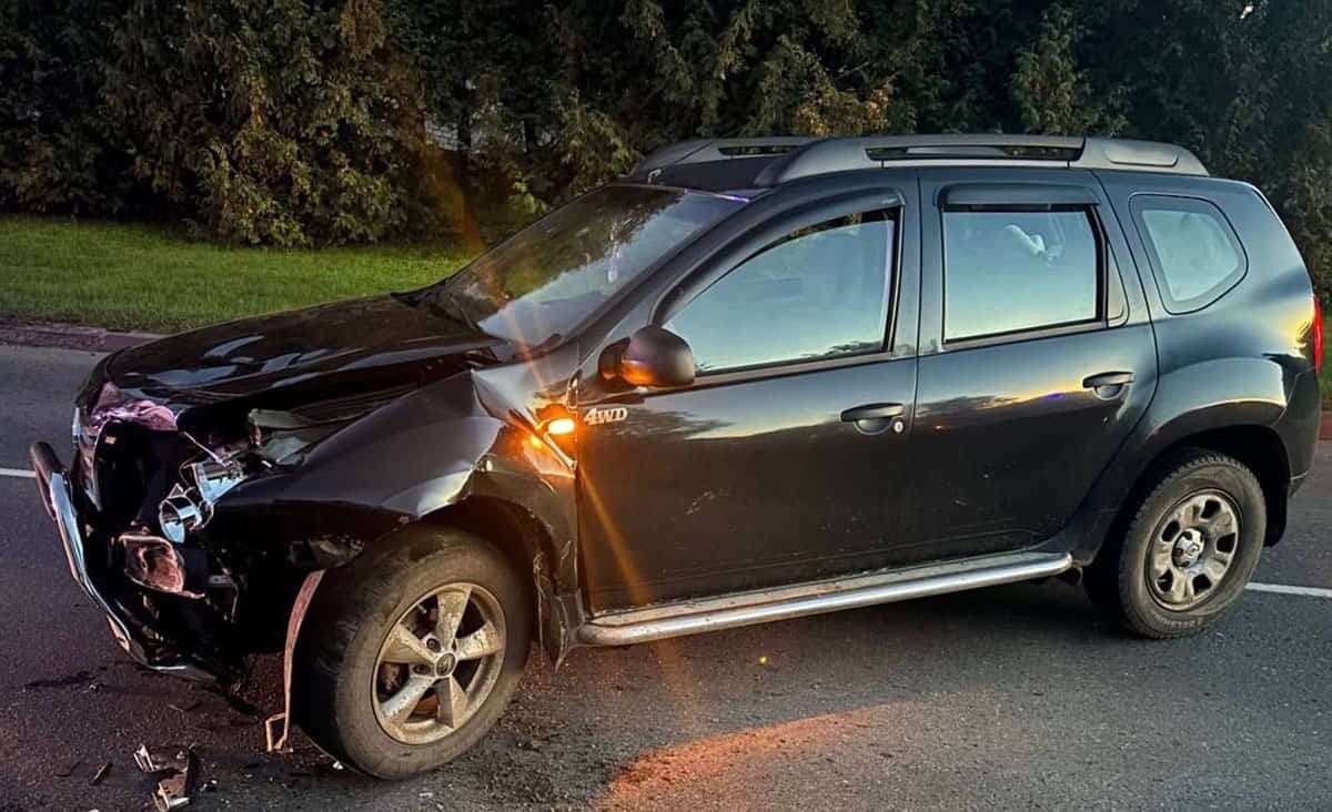 В Лепеле Renault Duster не пропустил мотоцикл 1
