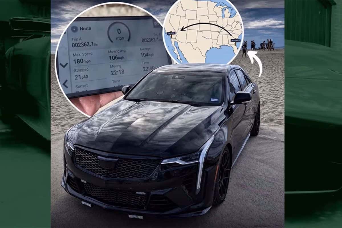 Американский энтузиаст, управляя Cadillac, пересек США с запада на восток менее чем за 23 часа